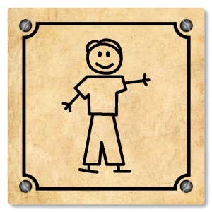 WC chlapci, 100x100mm, pergamen, Kansas